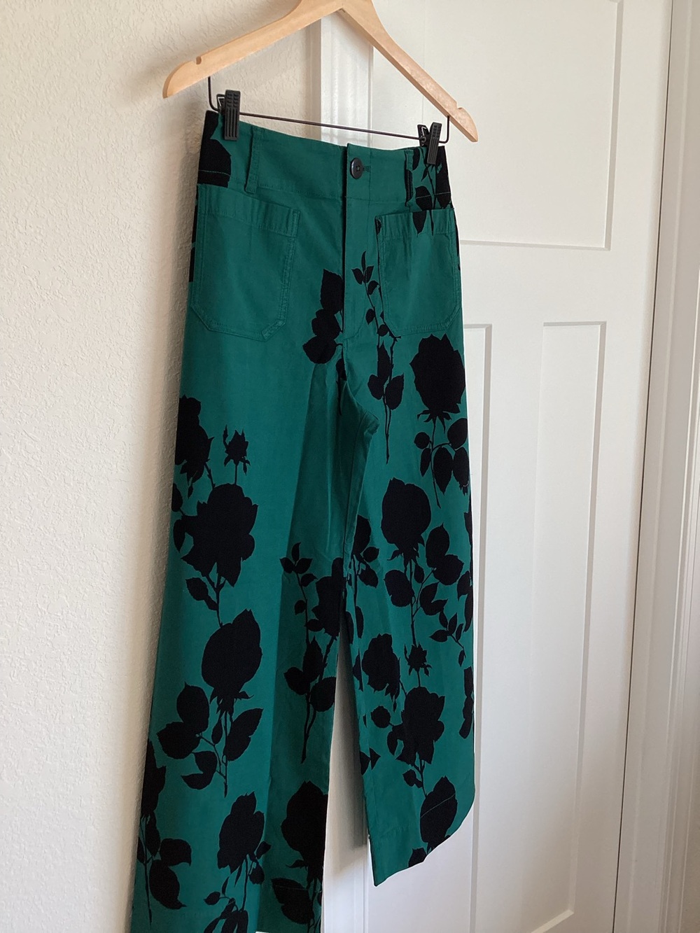 Anthropologie Colette Pants Maeve Cropped Wide-Leg Pants Magic Fabric New 28 - Picture 5 of 10